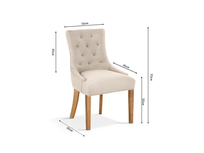 Chaise Capitonnée en Tissu Sable – Élégance et Confort