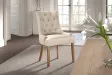 Chaise Capitonnée en Tissu Sable – Élégance et Confort