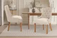 Chaise Capitonnée en Tissu Sable – Élégance et Confort