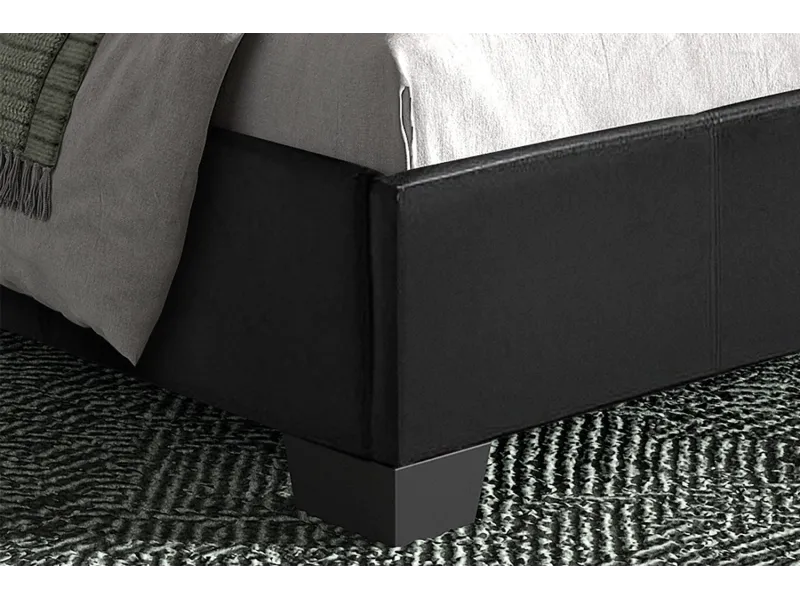 lit rembourré |Lit adulte simili cuir 140x200 cm coloris noir |adenia...