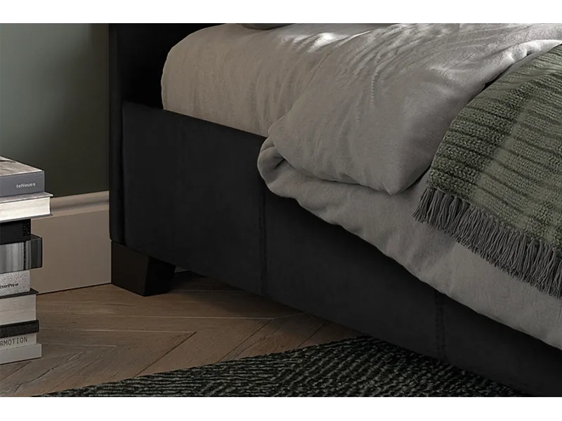 lit rembourré |Lit adulte simili cuir 140x200 cm coloris noir |adenia...