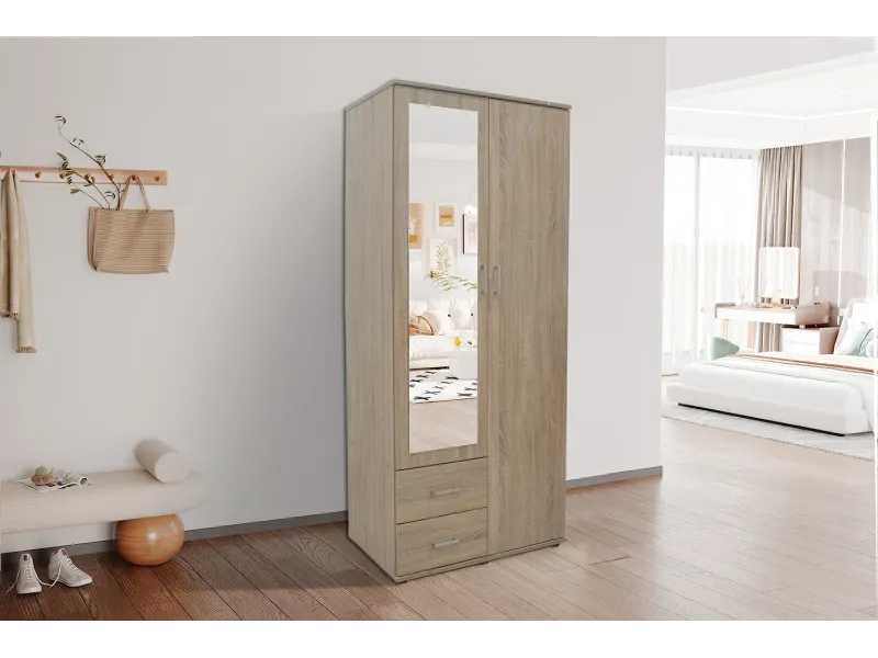 Armoire moderne 1 porte 200x50 cm teinté sonoma Meubles haut |adeniahome...