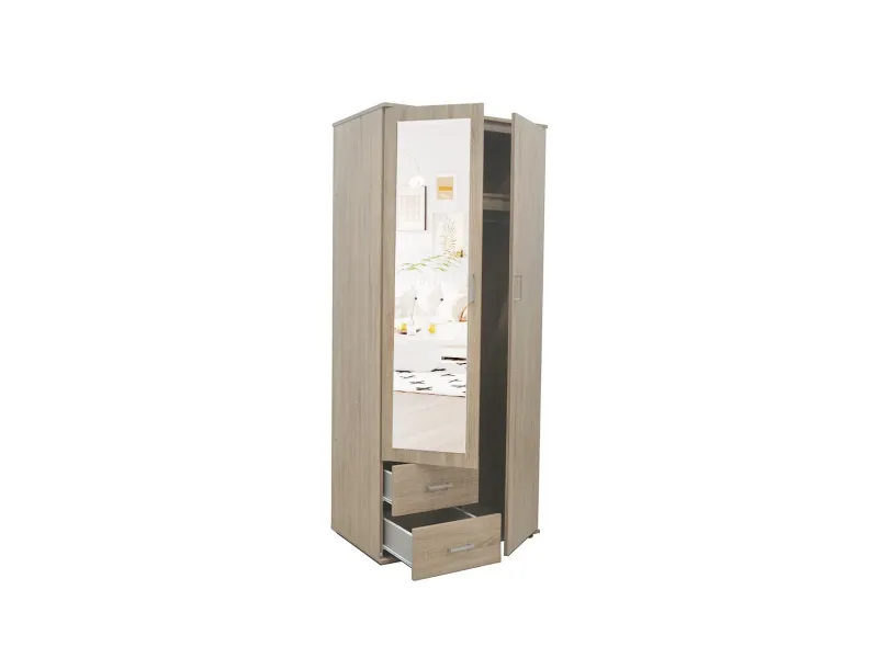 Armoire moderne 1 porte 200x50 cm teinté sonoma Meubles haut |adeniahome...