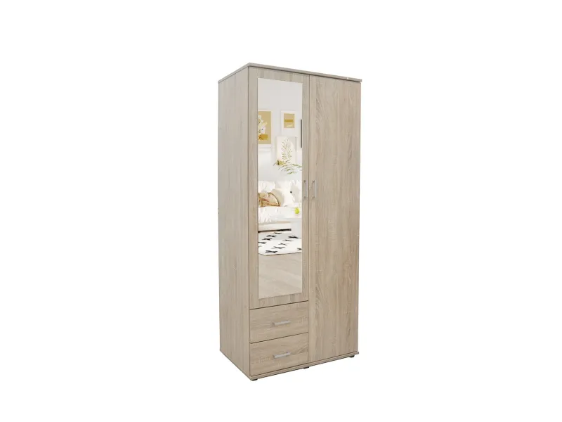 Armoire moderne 1 porte 200x50 cm teinté sonoma Meubles haut |adeniahome...