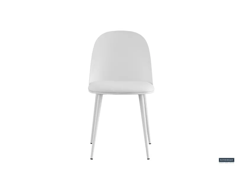 Chaise design en simili cuir blanc Chaises de salle à manger |adeniahome...