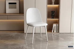 Chaise design en simili cuir blanc Chaises de salle à manger |adeniahome... 2