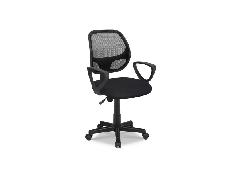 Chaise de bureau style roulant en tissu coloris noir Chaises & faut...