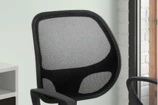 Chaise de bureau style roulant en tissu coloris noir Chaises & faut... 2