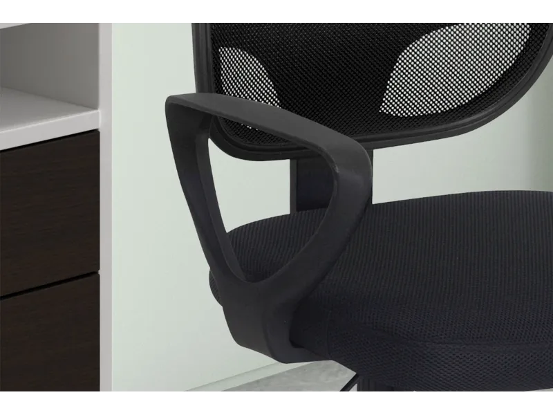 Chaise de bureau style roulant en tissu coloris noir Chaises & faut...