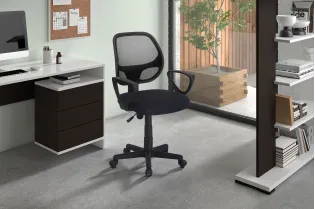 Chaise de bureau style roulant en tissu coloris noir Chaises & faut...