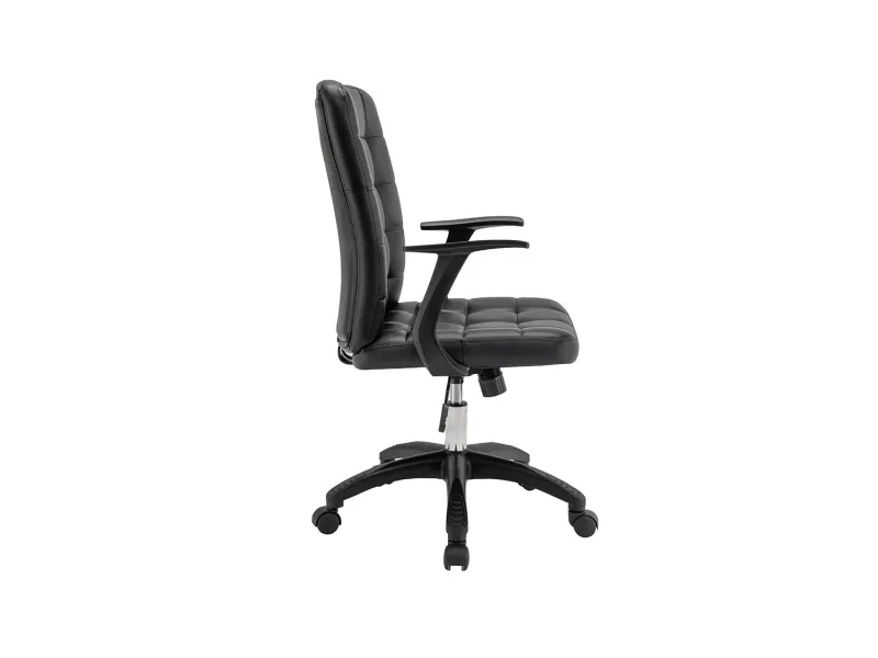 Chaise de bureau moderne style roulant en simili cuir coloris blanc...