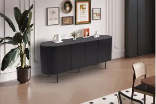 "Buffet Lagos 200 cm – Profitez d'un Grand Rangement Design et Pratique"| Bois Foncé Chic