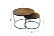 Pas cher Set de 2 tables basses rondes style industriel en bois vieilli