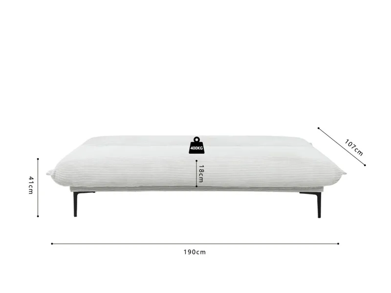 Canapé-clic-clac 'Alisa' en Corduroy Gris Clair – Élégance et Confort Optimal