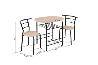 Ensemble repas design en bois et métal gris Ensemble repas |adeniahome...