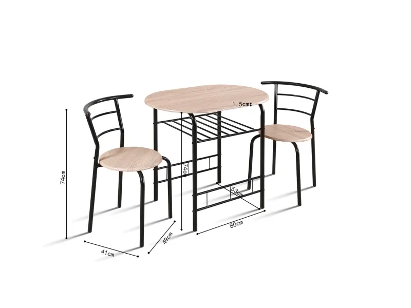 Ensemble repas design en bois et métal gris Ensemble repas |adeniahome...