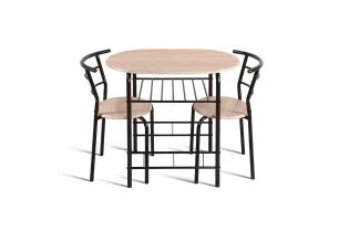 Ensemble repas design en bois et métal gris Ensemble repas |adeniahome... 2