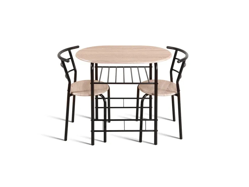 Ensemble repas design en bois et métal gris Ensemble repas |adeniahome...