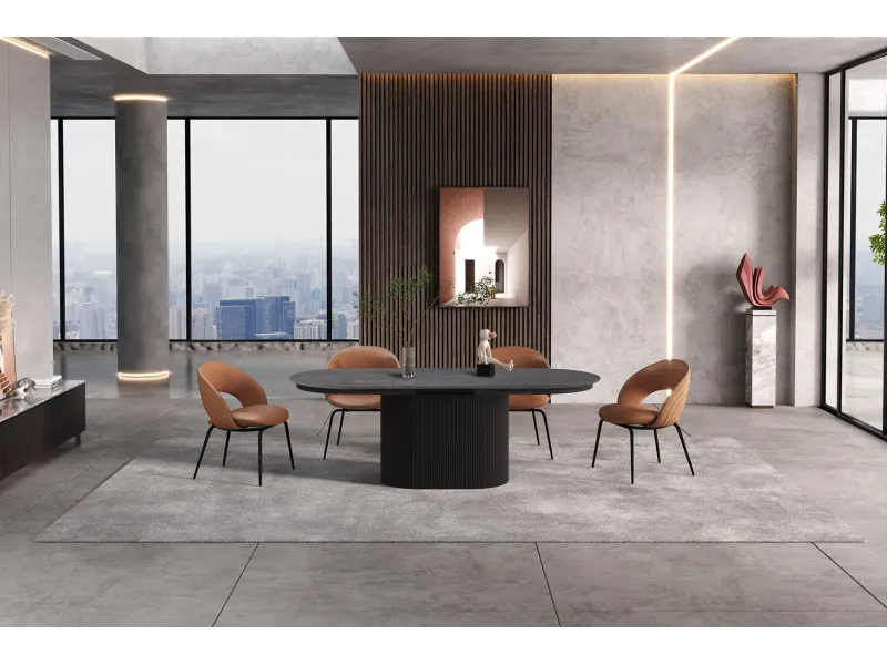 Table Extensible 'Lagos' 180-220 cm Ovale – Élégance et Polyvalence