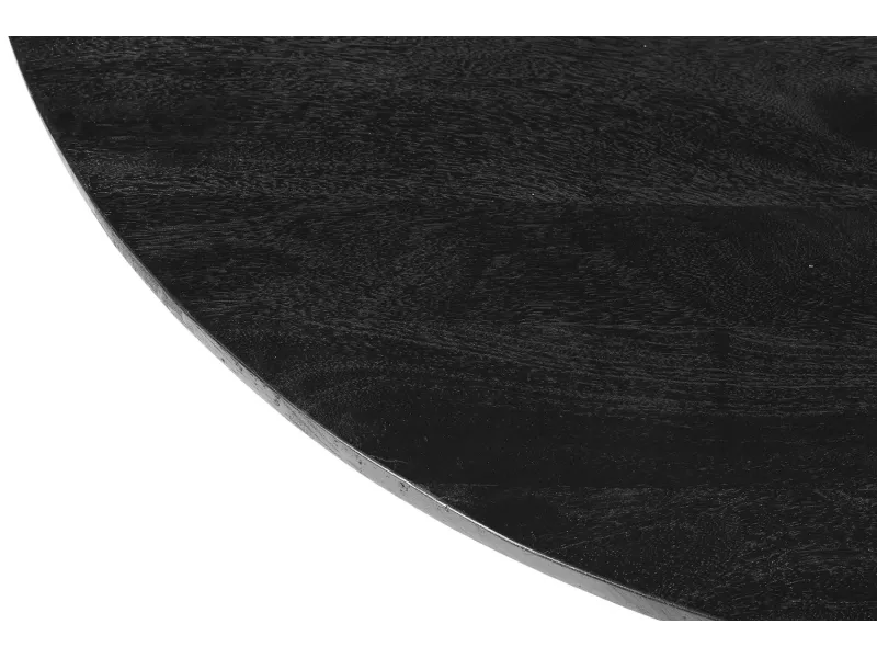 Table Ronde 'Tommy' 130 cm en Bois de Manguier Coloris Noir