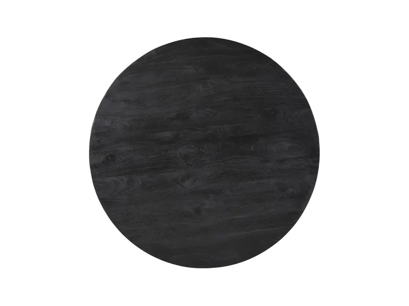 Table Ronde 'Tommy' 130 cm en Bois de Manguier Coloris Noir