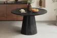 Table Ronde 'Tommy' 130 cm en Bois de Manguier Coloris Noir