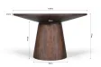Table Ronde 'Tommy' 130 cm en Bois de Manguier Coloris Naturel