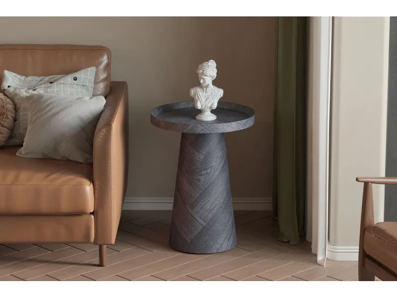 Pas cher Lot de 3 tables basses carrés style industriel en bois recyclé