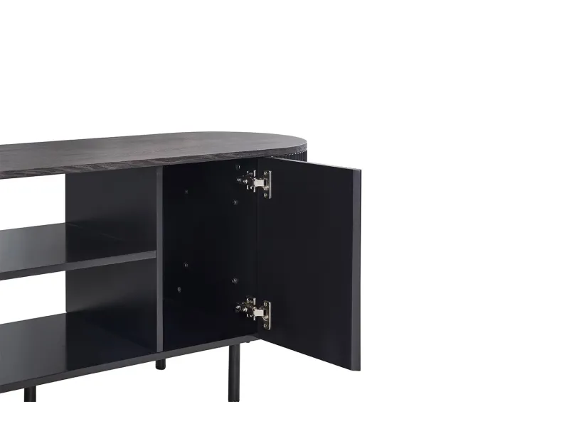 Meuble TV design |Meuble TV/HIFI blanc laqué, 2 tiroirs |adeniahome.com