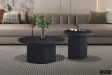 Table basse contemporaine |Table basse avec 6 poufs encastrable, ve...