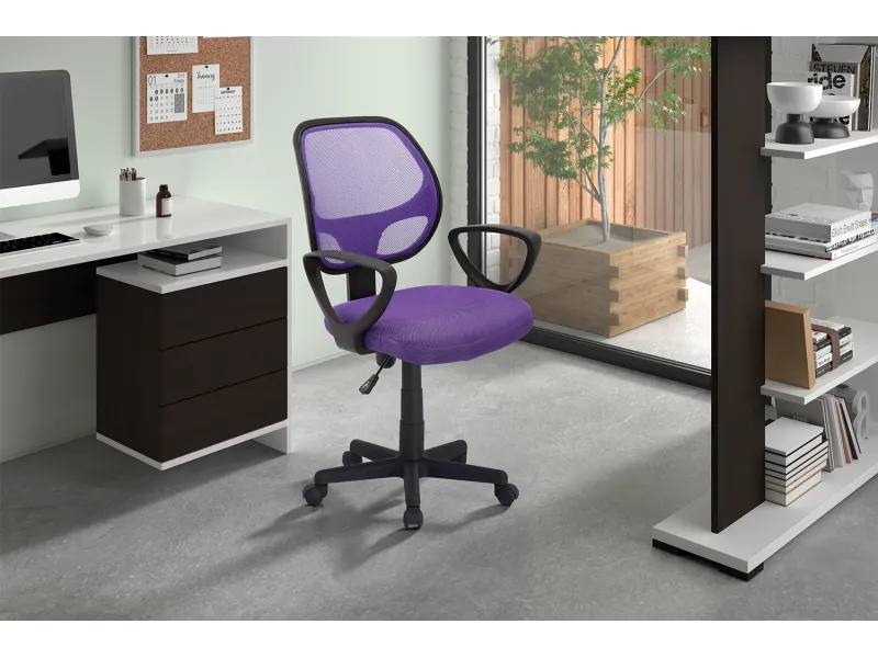 Chaise de bureau style roulant en tissu coloris noir Chaises & faut...