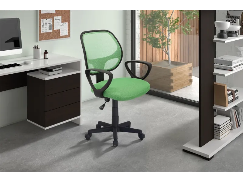 Chaise de bureau style roulant en tissu coloris noir Chaises & faut...