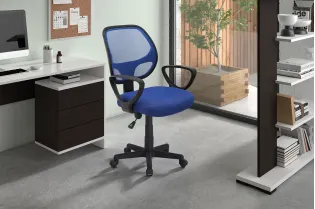 Chaise de bureau style roulant en tissu coloris noir Chaises & faut...