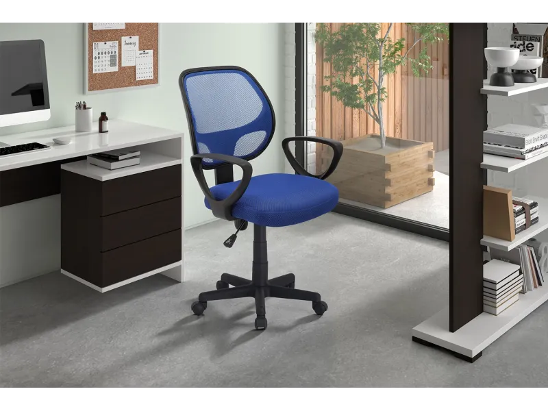 Chaise de bureau style roulant en tissu coloris noir Chaises & faut...