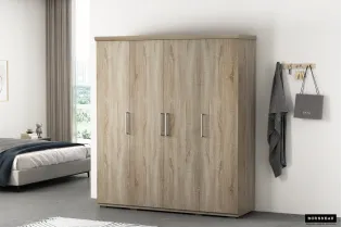 Armoire 'Mike' à 4 portes – Finition Sonoma