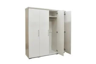 Armoire 'Mike' à 4 portes – Finition blanche 2