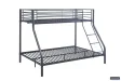 Lit superposé “Trio” métal 140/90x200 cm – Gris foncé, gain de place et solidité assurée