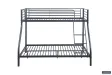 Lit superposé “Trio” métal 140/90x200 cm – Gris foncé, gain de place et solidité assurée