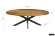 Table ovale 'Alexa' en bois de manguier - 200 cm, finition naturelle