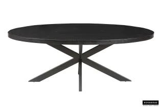 Table ovale 'Alexa' en bois de manguier noir - 200 cm, design moderne et audacieux 2