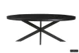 Table ovale 'Alexa' en bois de manguier noir - 200 cm, design moderne et audacieux