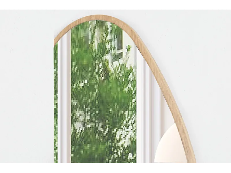 Miroir mural ‘Romi’ 80 x 50 cm en chêne vieilli – Élégance naturelle et polyvalence