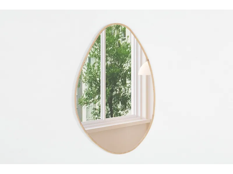 Miroir mural ‘Romi’ 80 x 50 cm en chêne vieilli – Élégance naturelle et polyvalence