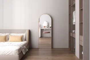 Miroir sur pied ‘Rosalie’ 160 x 60 cm en chêne vieilli – Élégance sobre et naturel 2