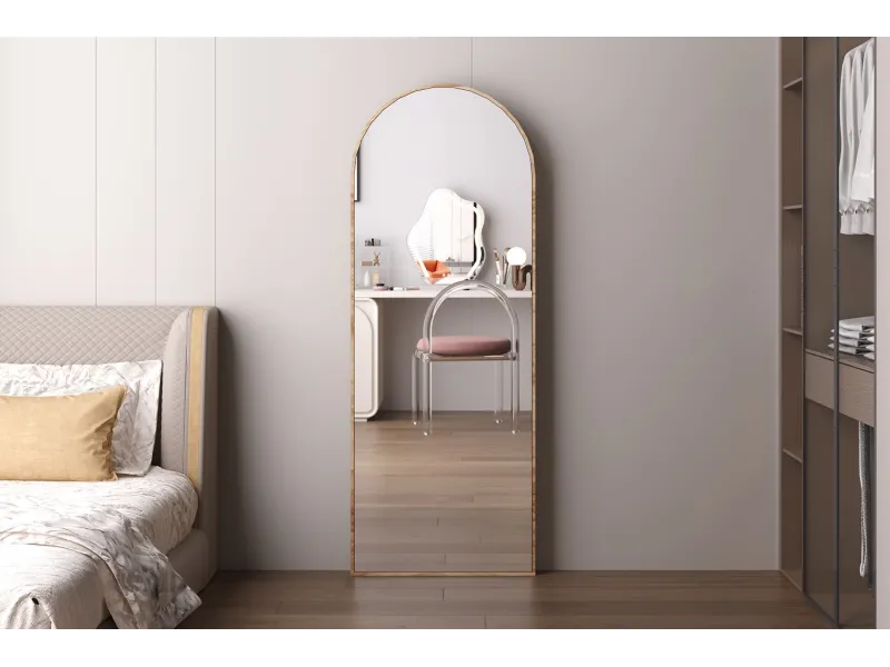 Miroir sur pied ‘Rosalie’ 160 x 60 cm en chêne vieilli – Élégance sobre et naturel