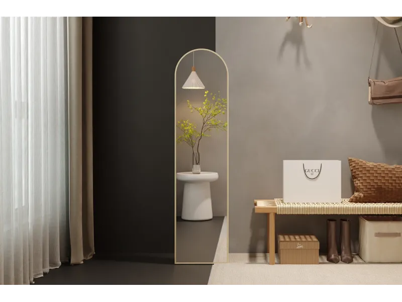 Miroir sur pied ‘Rosalie’ 160 x 40 cm en chêne vieilli – Élégance sobre et naturel