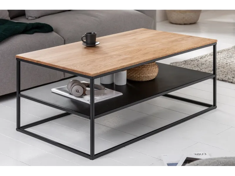 Table Basse avec etagère de style industriel