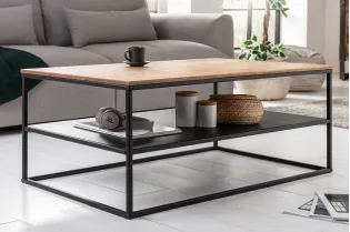 Table Basse avec etagère de style industriel 2