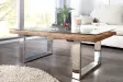 Table Basse en Bois Massif Recyclé au Style Rustique avec plateau en verre