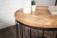 Table Basse ronde en Bois Massif de Manguier au Style Industriel
